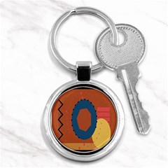 Digital Music Is Described Sound Waves Key Chains (round)  by Mariart