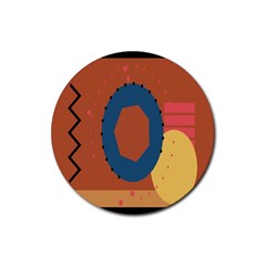 Digital Music Is Described Sound Waves Rubber Coaster (round) 