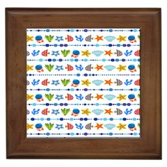 Coral Reef Fish Coral Star Framed Tiles by Mariart