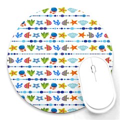 Coral Reef Fish Coral Star Round Mousepads