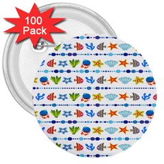 Coral Reef Fish Coral Star 3  Buttons (100 Pack)  by Mariart