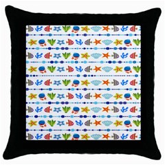 Coral Reef Fish Coral Star Throw Pillow Case (black) by Mariart