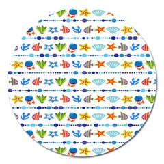 Coral Reef Fish Coral Star Magnet 5  (round) by Mariart