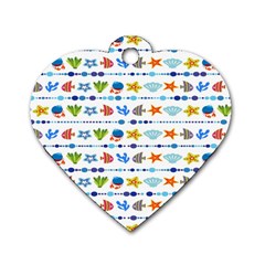 Coral Reef Fish Coral Star Dog Tag Heart (one Side) by Mariart