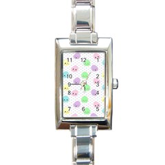 Egg Easter Smile Face Cute Babby Kids Dot Polka Rainbow Rectangle Italian Charm Watch by Mariart