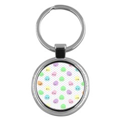 Egg Easter Smile Face Cute Babby Kids Dot Polka Rainbow Key Chains (round)  by Mariart