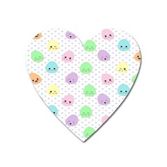 Egg Easter Smile Face Cute Babby Kids Dot Polka Rainbow Heart Magnet by Mariart