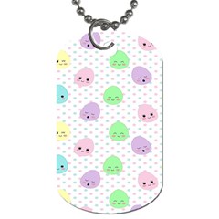 Egg Easter Smile Face Cute Babby Kids Dot Polka Rainbow Dog Tag (one Side) by Mariart