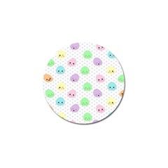 Egg Easter Smile Face Cute Babby Kids Dot Polka Rainbow Golf Ball Marker by Mariart