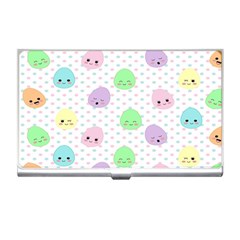 Egg Easter Smile Face Cute Babby Kids Dot Polka Rainbow Business Card Holders by Mariart