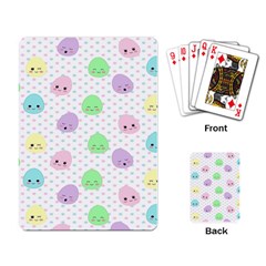 Egg Easter Smile Face Cute Babby Kids Dot Polka Rainbow Playing Card by Mariart