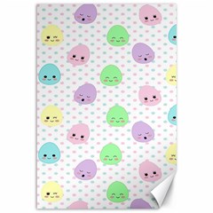 Egg Easter Smile Face Cute Babby Kids Dot Polka Rainbow Canvas 12  X 18   by Mariart