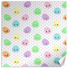 Egg Easter Smile Face Cute Babby Kids Dot Polka Rainbow Canvas 20  X 20   by Mariart