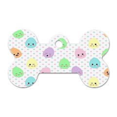 Egg Easter Smile Face Cute Babby Kids Dot Polka Rainbow Dog Tag Bone (two Sides) by Mariart