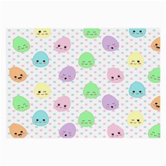 Egg Easter Smile Face Cute Babby Kids Dot Polka Rainbow Large Glasses Cloth (2-side) by Mariart