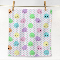 Egg Easter Smile Face Cute Babby Kids Dot Polka Rainbow Face Towel by Mariart