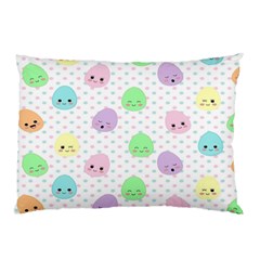 Egg Easter Smile Face Cute Babby Kids Dot Polka Rainbow Pillow Case by Mariart