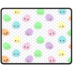 Egg Easter Smile Face Cute Babby Kids Dot Polka Rainbow Fleece Blanket (medium)  by Mariart