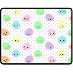 Egg Easter Smile Face Cute Babby Kids Dot Polka Rainbow Fleece Blanket (Medium)  60 x50  Blanket Front