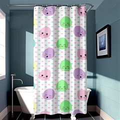 Egg Easter Smile Face Cute Babby Kids Dot Polka Rainbow Shower Curtain 36  X 72  (stall)  by Mariart