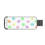 Egg Easter Smile Face Cute Babby Kids Dot Polka Rainbow Portable USB Flash (Two Sides) Back