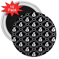 Dollar Money Bag 3  Magnets (10 Pack)  by Mariart