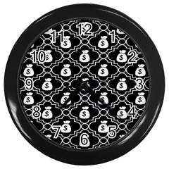 Dollar Money Bag Wall Clocks (black) by Mariart