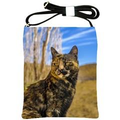 Adult Wild Cat Sitting And Watching Shoulder Sling Bags by dflcprints