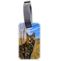 Adult Wild Cat Sitting And Watching Luggage Tags (two Sides) by dflcprints