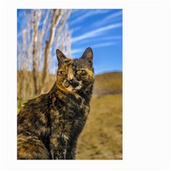 Adult Wild Cat Sitting And Watching Large Garden Flag (two Sides) by dflcprints