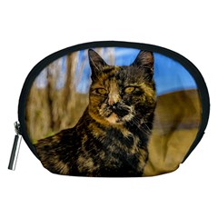 Adult Wild Cat Sitting And Watching Accessory Pouches (medium)  by dflcprints