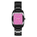 Floral pattern Stainless Steel Barrel Watch Front