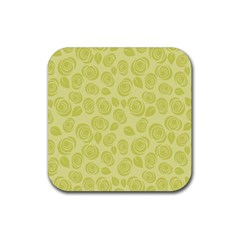 Floral pattern Rubber Coaster (Square) 