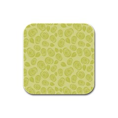 Floral pattern Rubber Square Coaster (4 pack) 