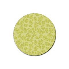 Floral pattern Rubber Round Coaster (4 pack) 