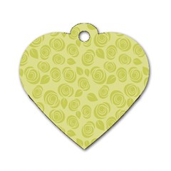 Floral pattern Dog Tag Heart (One Side)