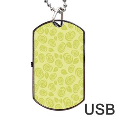 Floral pattern Dog Tag USB Flash (Two Sides)