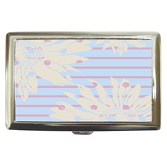 Flower Floral Sunflower Line Horizontal Pink White Blue Cigarette Money Cases by Mariart