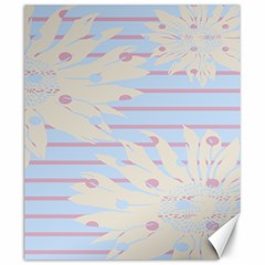 Flower Floral Sunflower Line Horizontal Pink White Blue Canvas 20  X 24   by Mariart