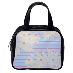 Flower Floral Sunflower Line Horizontal Pink White Blue Classic Handbags (one Side) by Mariart