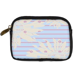 Flower Floral Sunflower Line Horizontal Pink White Blue Digital Camera Cases by Mariart