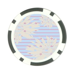 Flower Floral Sunflower Line Horizontal Pink White Blue Poker Chip Card Guard (10 Pack) by Mariart