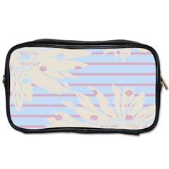 Flower Floral Sunflower Line Horizontal Pink White Blue Toiletries Bags