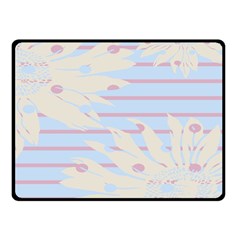 Flower Floral Sunflower Line Horizontal Pink White Blue Fleece Blanket (small) by Mariart