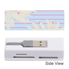 Flower Floral Sunflower Line Horizontal Pink White Blue Memory Card Reader (stick)  by Mariart