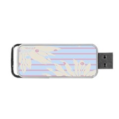 Flower Floral Sunflower Line Horizontal Pink White Blue Portable Usb Flash (two Sides) by Mariart