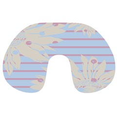 Flower Floral Sunflower Line Horizontal Pink White Blue Travel Neck Pillows by Mariart