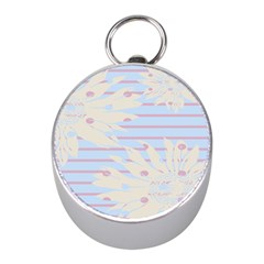 Flower Floral Sunflower Line Horizontal Pink White Blue Mini Silver Compasses by Mariart