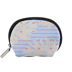 Flower Floral Sunflower Line Horizontal Pink White Blue Accessory Pouches (small)  by Mariart