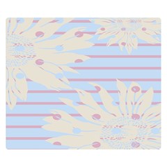 Flower Floral Sunflower Line Horizontal Pink White Blue Double Sided Flano Blanket (small)  by Mariart